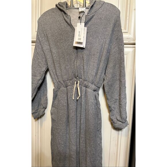 Zara Girls Zip-up Drawstring Waist Hooded One Piece Jumpsuit Gray Sz 10 NWT - Picture 2 of 12